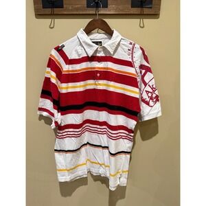 Men's‎ Akademiks Collared Striped Shirt White Size Large